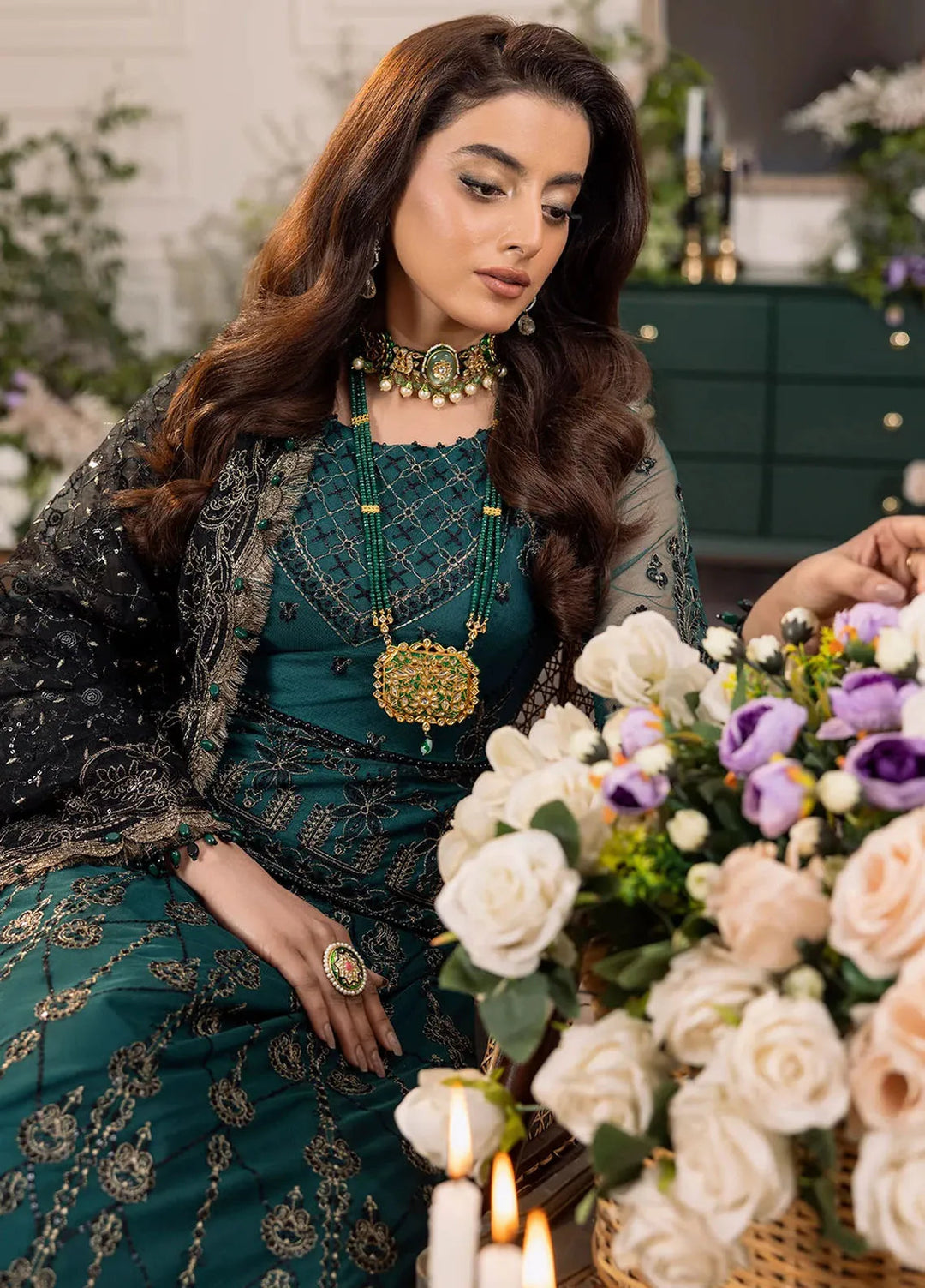 Azalea By House of Nawab Embroidered Net Suit Unstitched 3 Piece HON24A D-06 Daarvi - Formal Collection
