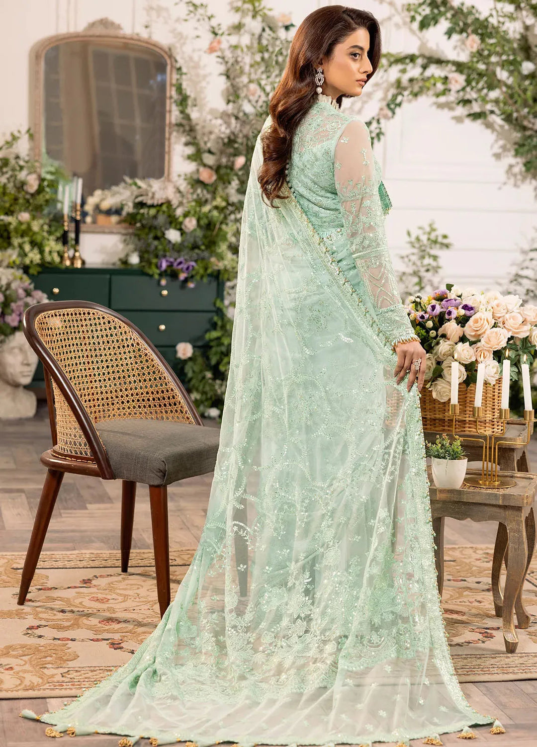 Azalea By House of Nawab Embroidered Net Suit Unstitched Saree HON24A D-02 Muheeb - Formal Collection
