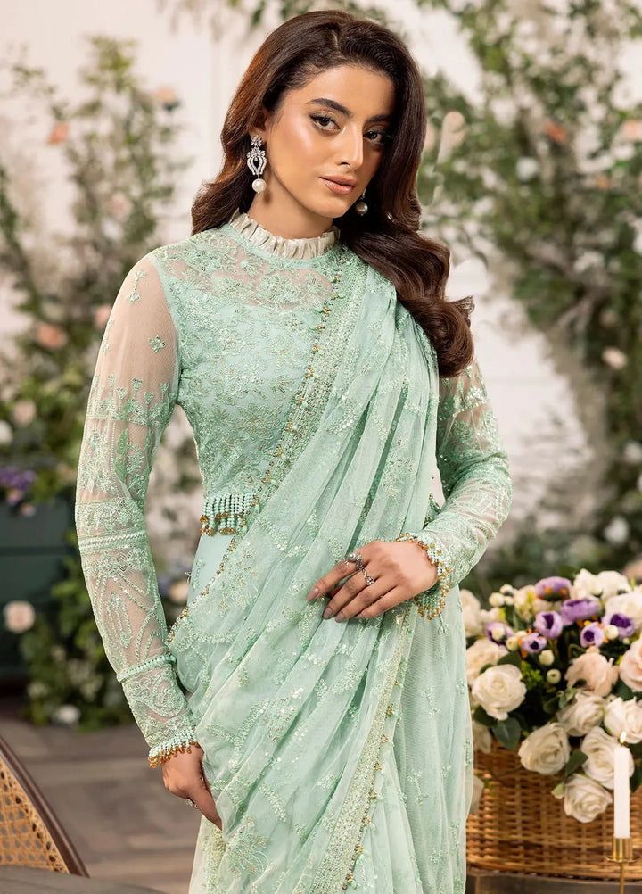 Azalea By House of Nawab Embroidered Net Suit Unstitched Saree HON24A D-02 Muheeb - Formal Collection