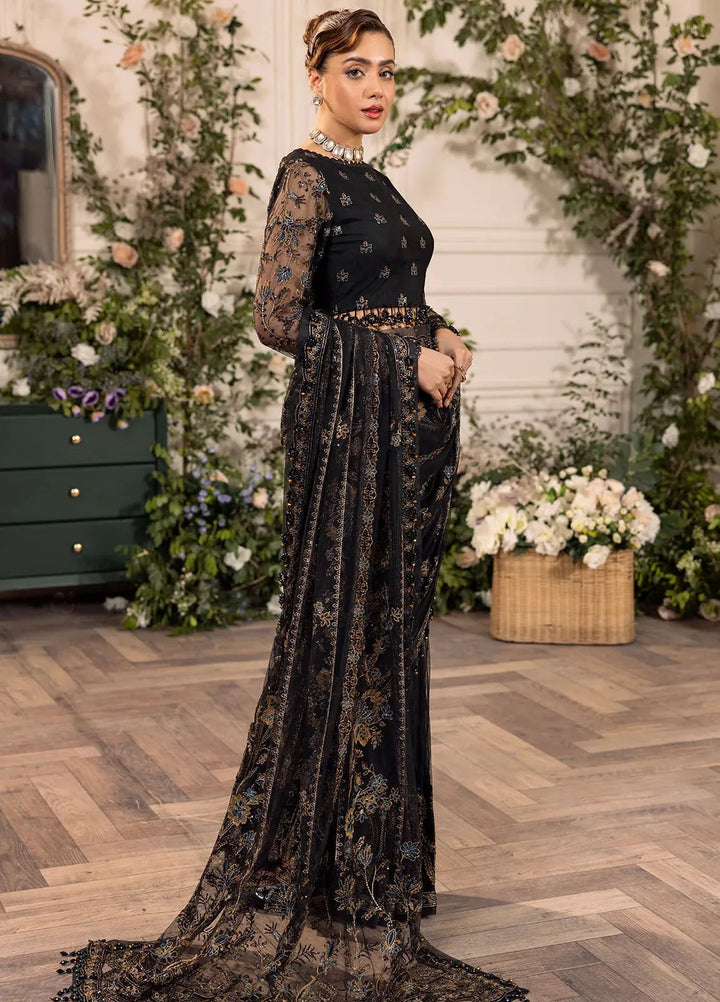 Azalea By House of Nawab Embroidered Net Suit Unstitched Saree HON24A D-04 Douha - Formal Collection