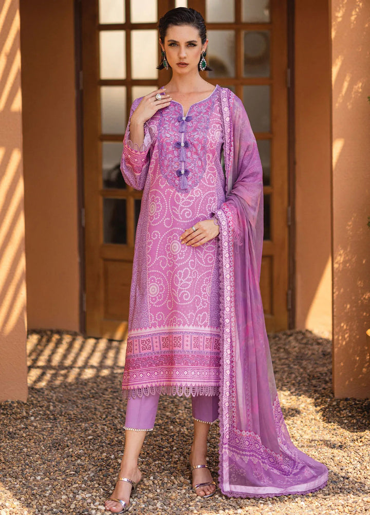 Azalea by Roheenaz Printed Lawn Suit Unstitched 3 Piece RNZ24A Azure Dream RNZ-02A - Summer Collection