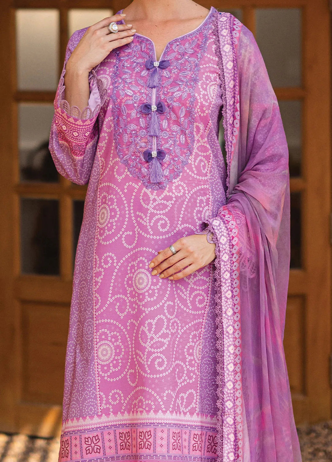 Azalea by Roheenaz Printed Lawn Suit Unstitched 3 Piece RNZ24A Azure Dream RNZ-02A - Summer Collection
