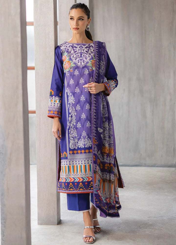 Azalea by Roheenaz Printed Lawn Suit Unstitched 3 Piece RNZ24A Blissful Berry RNZ-08A - Summer Collection