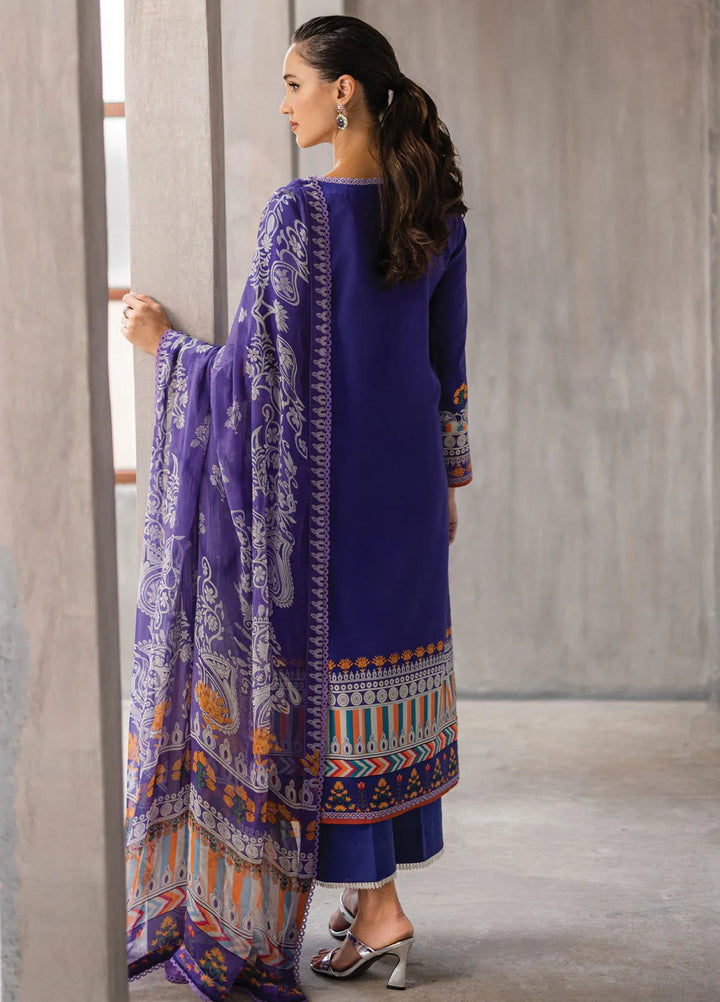 Azalea by Roheenaz Printed Lawn Suit Unstitched 3 Piece RNZ24A Blissful Berry RNZ-08A - Summer Collection