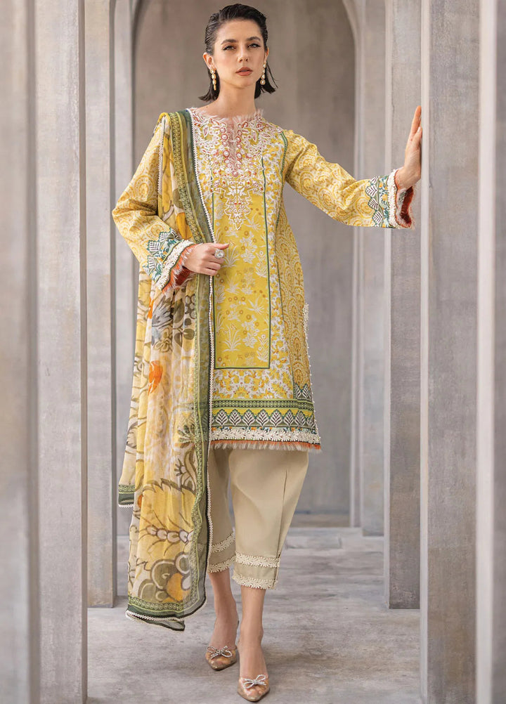 Azalea by Roheenaz Printed Lawn Suit Unstitched 3 Piece RNZ24A Celestial Silk RNZ-03A - Summer Collection