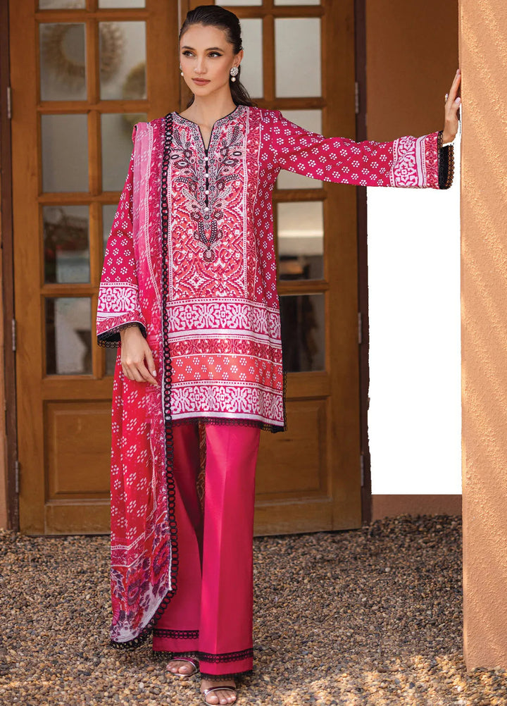 Azalea by Roheenaz Printed Lawn Suit Unstitched 3 Piece RNZ24A Coral Cascade RNZ-06B - Summer Collection