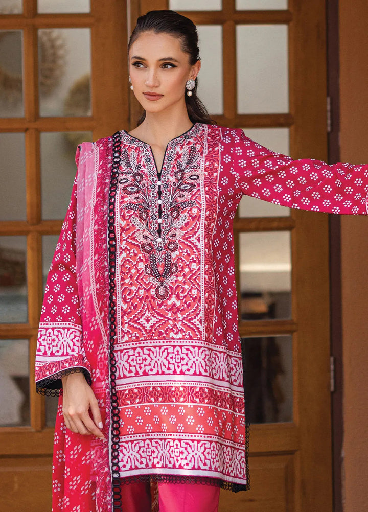 Azalea by Roheenaz Printed Lawn Suit Unstitched 3 Piece RNZ24A Coral Cascade RNZ-06B - Summer Collection