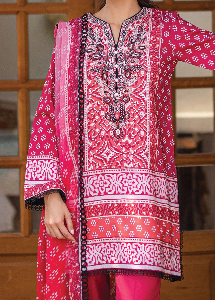 Azalea by Roheenaz Printed Lawn Suit Unstitched 3 Piece RNZ24A Coral Cascade RNZ-06B - Summer Collection