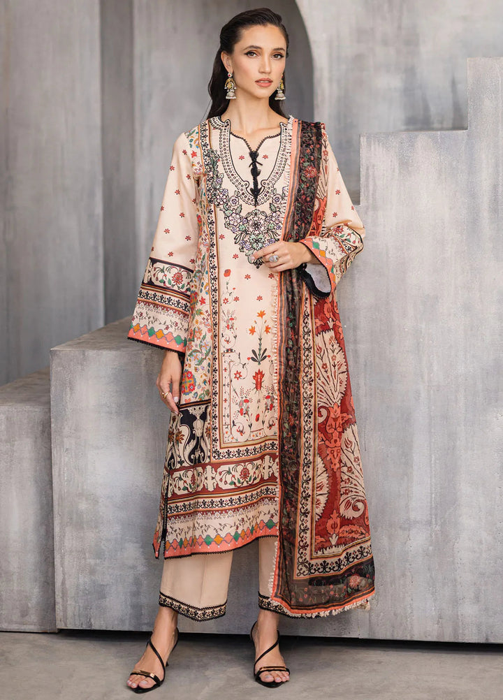 Azalea by Roheenaz Printed Lawn Suit Unstitched 3 Piece RNZ24A Enchanting Eden RNZ-01B - Summer Collection