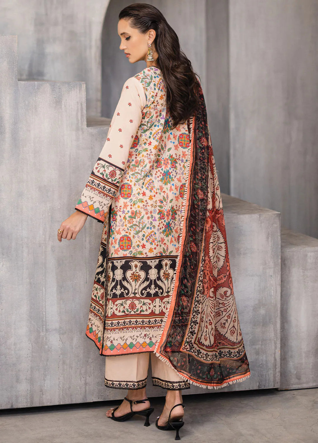 Azalea by Roheenaz Printed Lawn Suit Unstitched 3 Piece RNZ24A Enchanting Eden RNZ-01B - Summer Collection