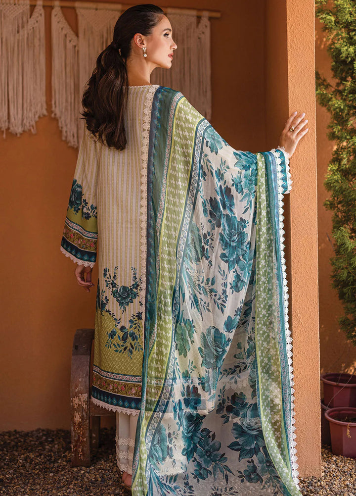 Azalea by Roheenaz Printed Lawn Suit Unstitched 3 Piece RNZ24A Ivory Elegance RNZ-07A - Summer Collection