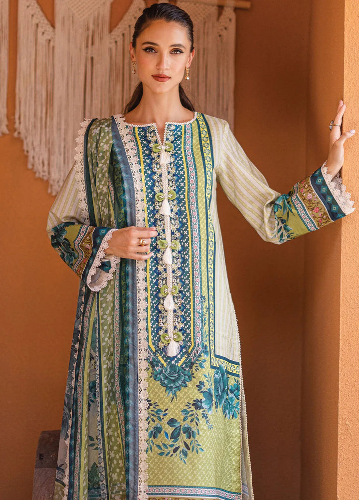 Azalea by Roheenaz Printed Lawn Suit Unstitched 3 Piece RNZ24A Ivory Elegance RNZ-07A - Summer Collection