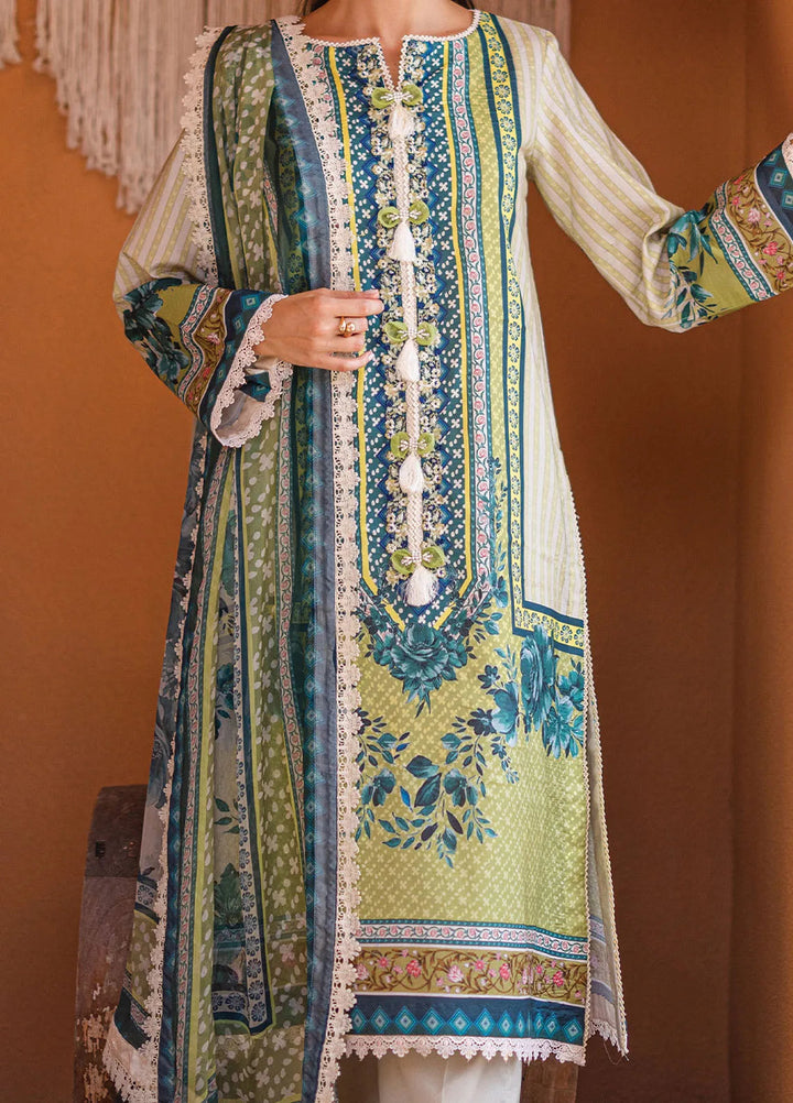Azalea by Roheenaz Printed Lawn Suit Unstitched 3 Piece RNZ24A Ivory Elegance RNZ-07A - Summer Collection