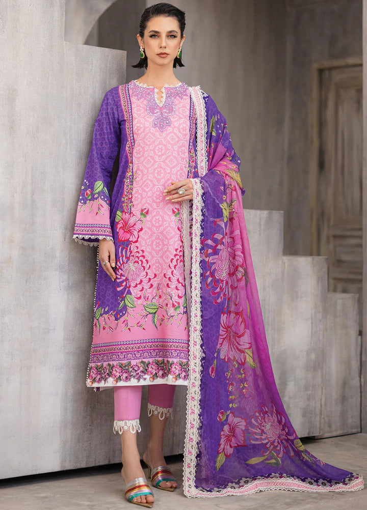 Azalea by Roheenaz Printed Lawn Suit Unstitched 3 Piece RNZ24A Luxe Bloom RNZ-04B - Summer Collection