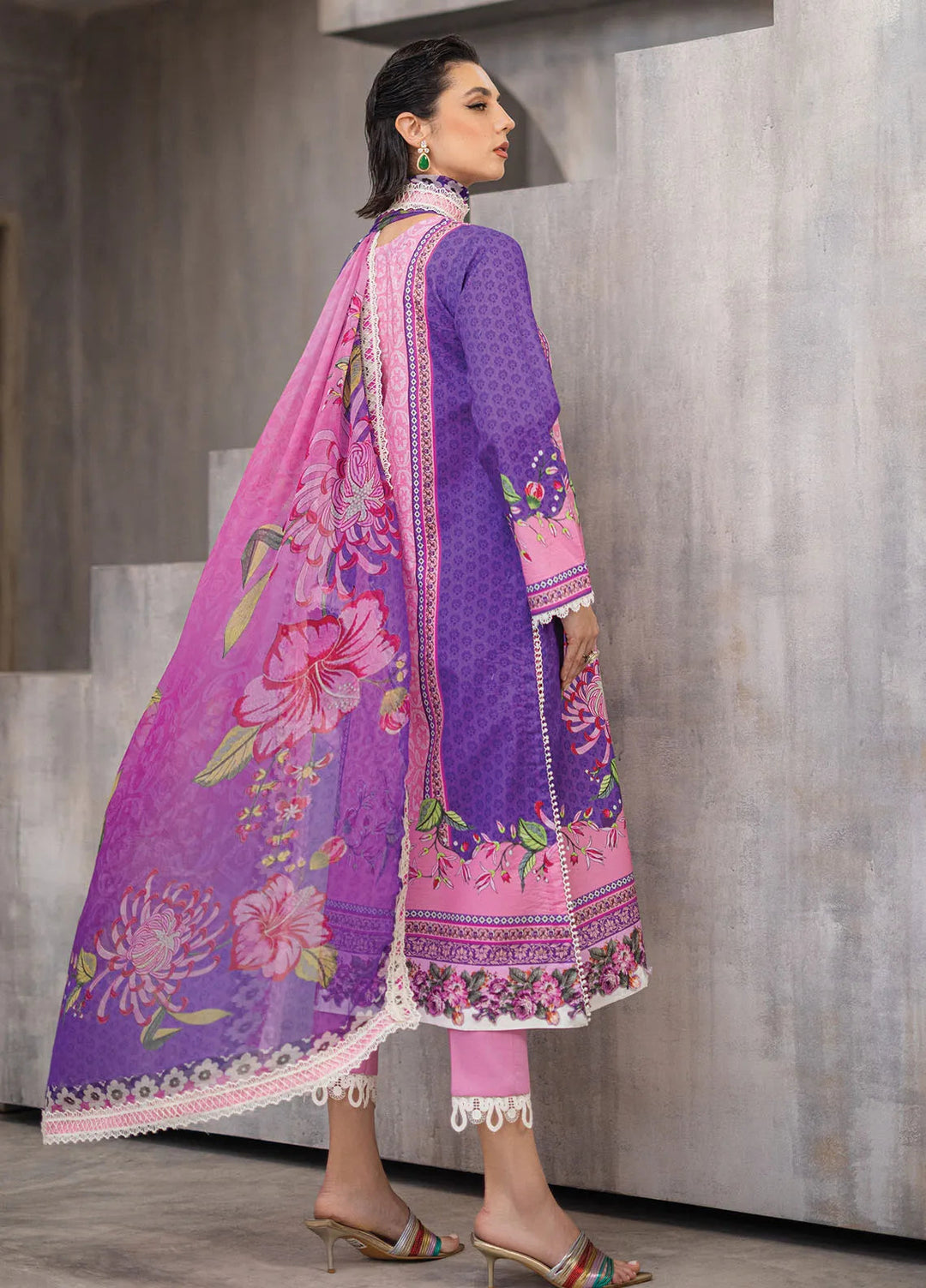Azalea by Roheenaz Printed Lawn Suit Unstitched 3 Piece RNZ24A Luxe Bloom RNZ-04B - Summer Collection