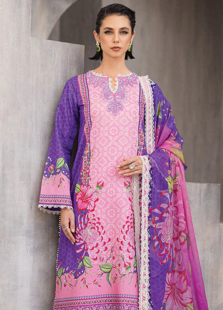 Azalea by Roheenaz Printed Lawn Suit Unstitched 3 Piece RNZ24A Luxe Bloom RNZ-04B - Summer Collection