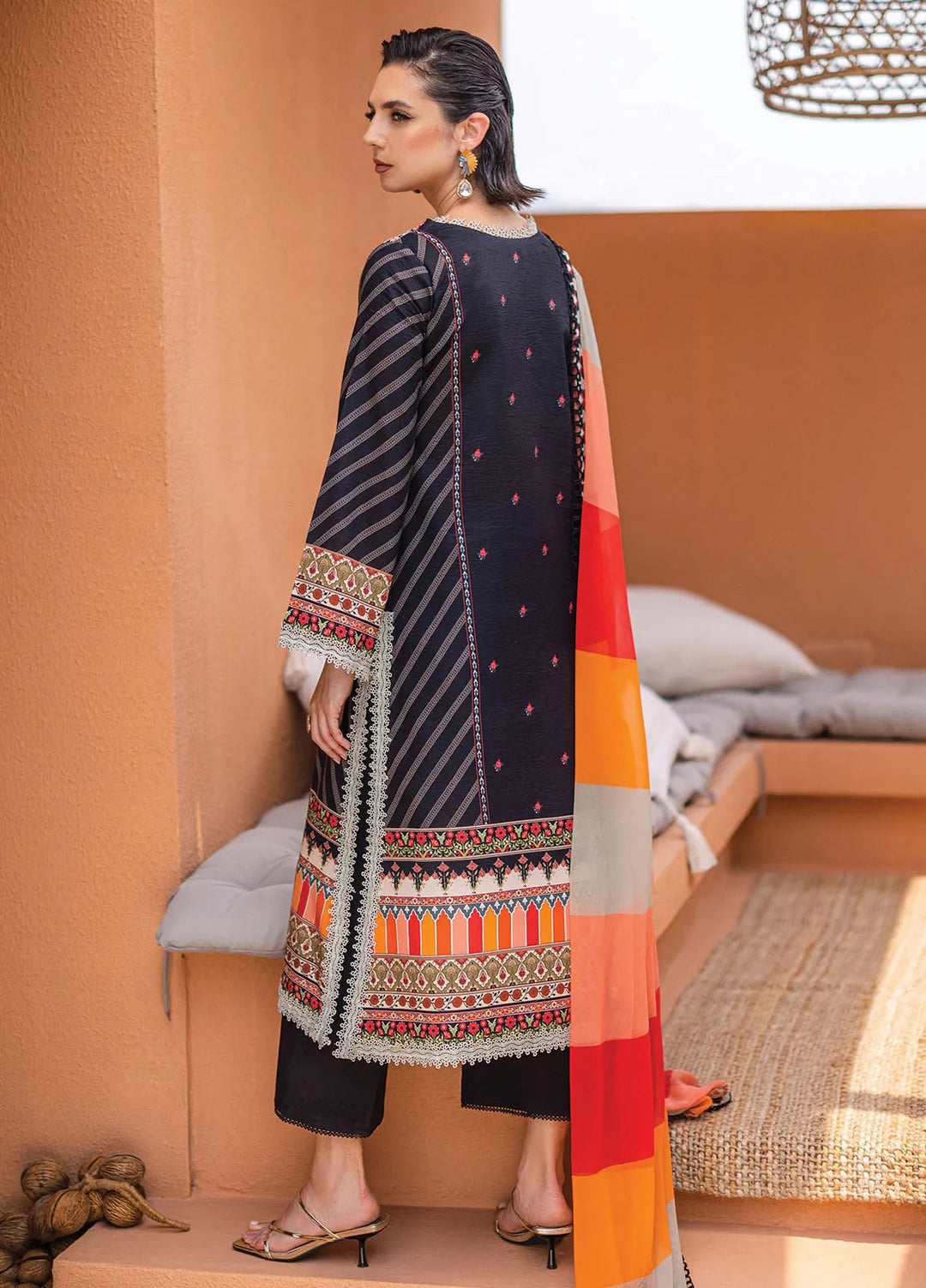 Azalea by Roheenaz Printed Lawn Suit Unstitched 3 Piece RNZ24A Midnight Mirage RNZ-05A - Summer Collection