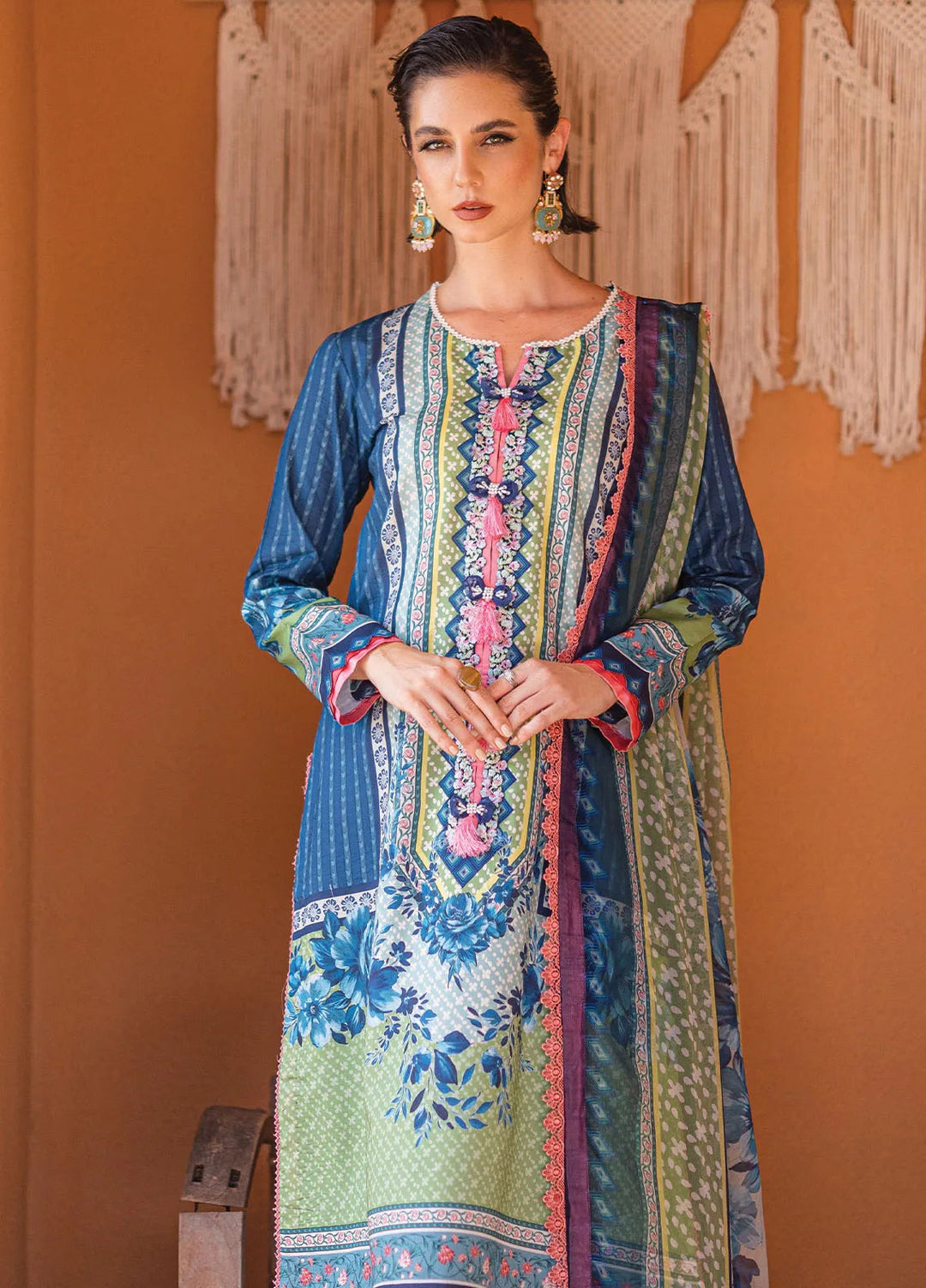 Azalea by Roheenaz Printed Lawn Suit Unstitched 3 Piece RNZ24A Mirage Mesh RNZ-07B - Summer Collection