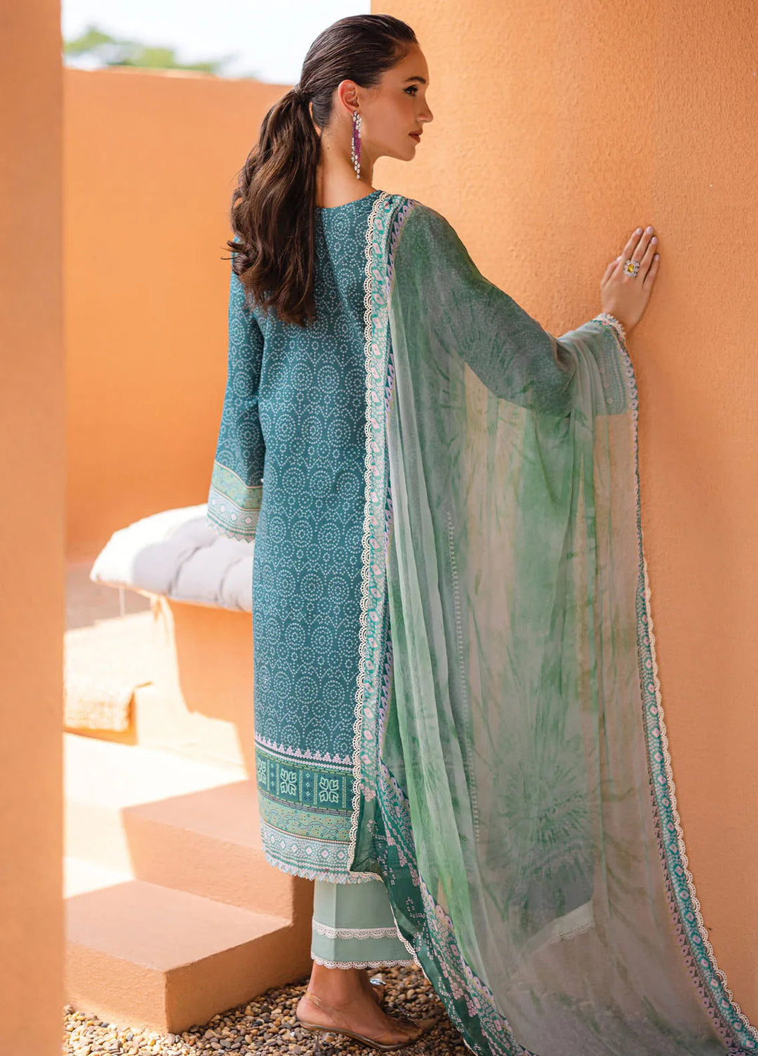 Azalea by Roheenaz Printed Lawn Suit Unstitched 3 Piece RNZ24A Ocean Breeze RNZ-02B - Summer Collection