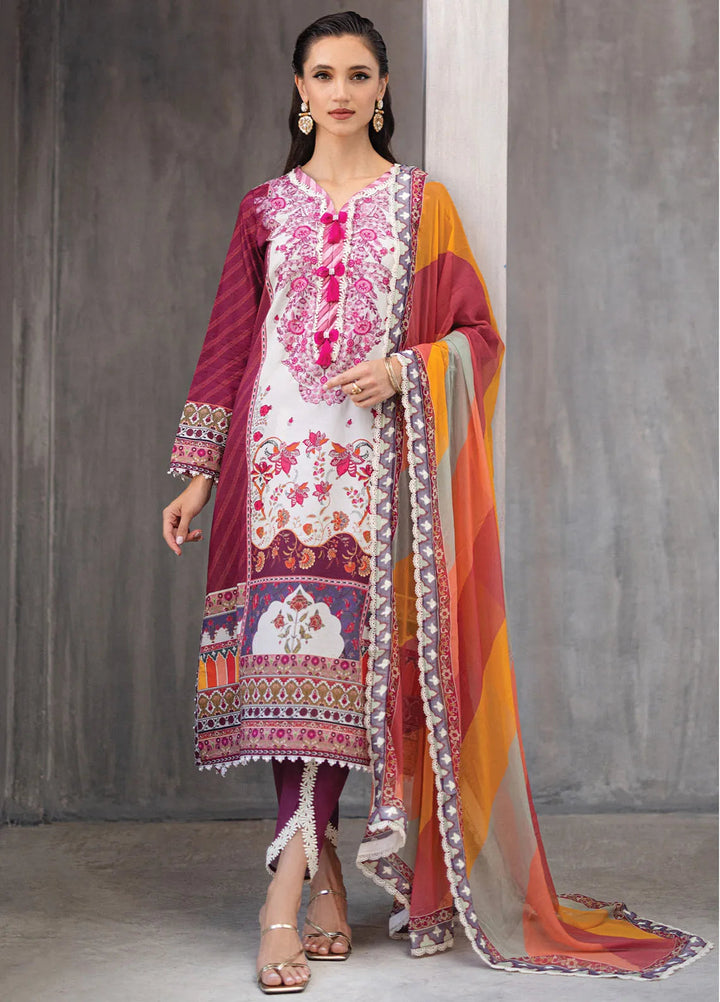 Azalea by Roheenaz Printed Lawn Suit Unstitched 3 Piece RNZ24A Orchid Oasis RNZ-05B - Summer Collection