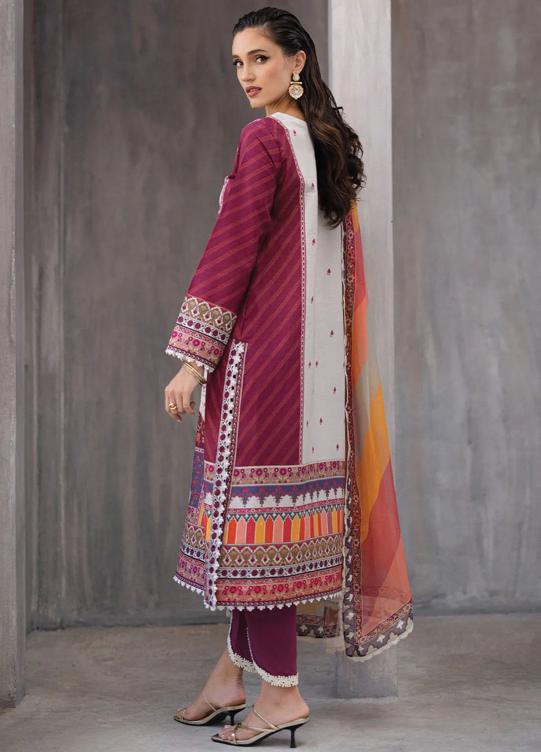 Azalea by Roheenaz Printed Lawn Suit Unstitched 3 Piece RNZ24A Orchid Oasis RNZ-05B - Summer Collection