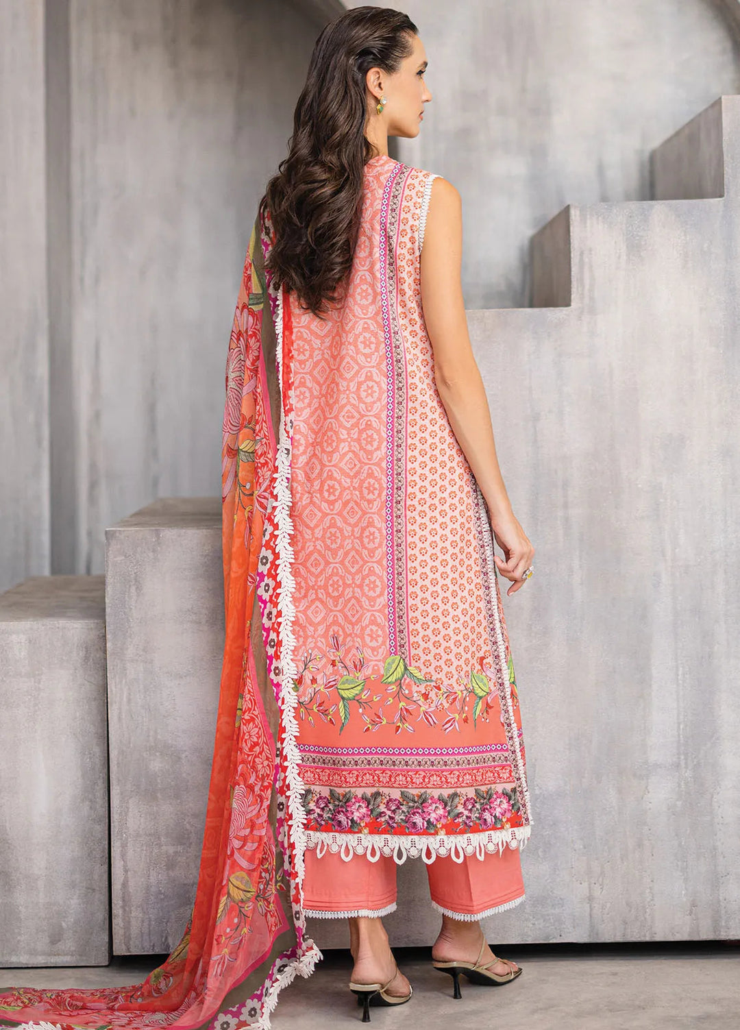 Azalea by Roheenaz Printed Lawn Suit Unstitched 3 Piece RNZ24A Radiant Rose RNZ-04A - Summer Collection