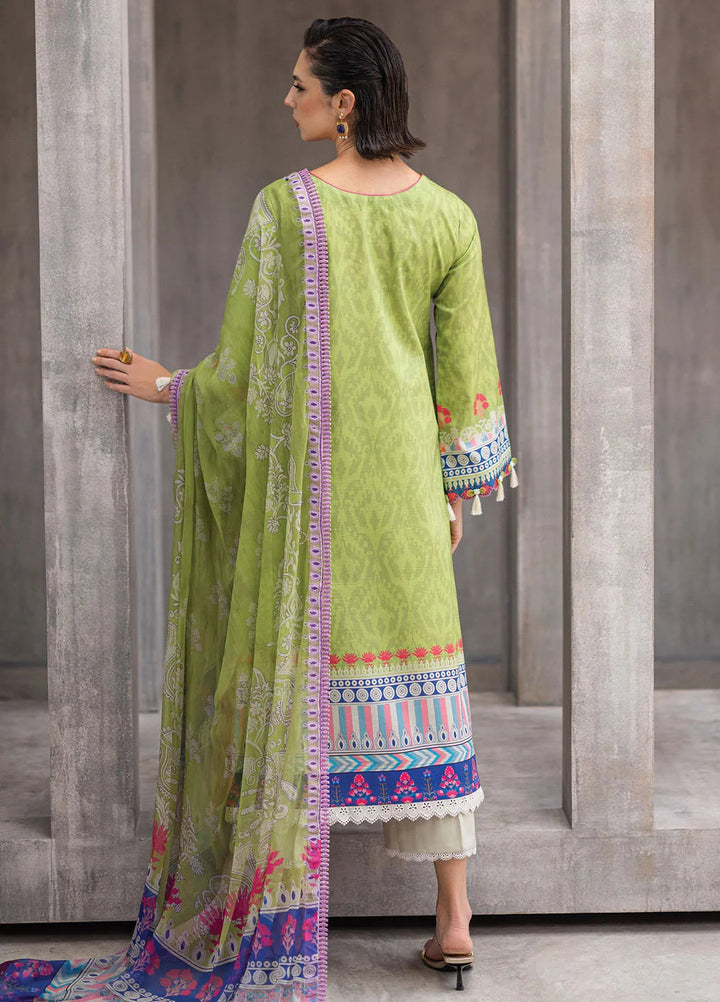 Azalea by Roheenaz Printed Lawn Suit Unstitched 3 Piece RNZ24A Serene Seafoam RNZ-08B - Summer Collection