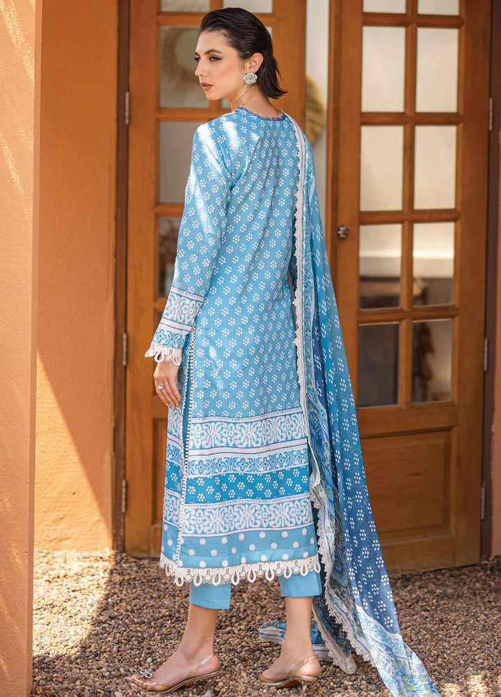 Azalea by Roheenaz Printed Lawn Suit Unstitched 3 Piece RNZ24A Starlit Sky RNZ-06A - Summer Collection