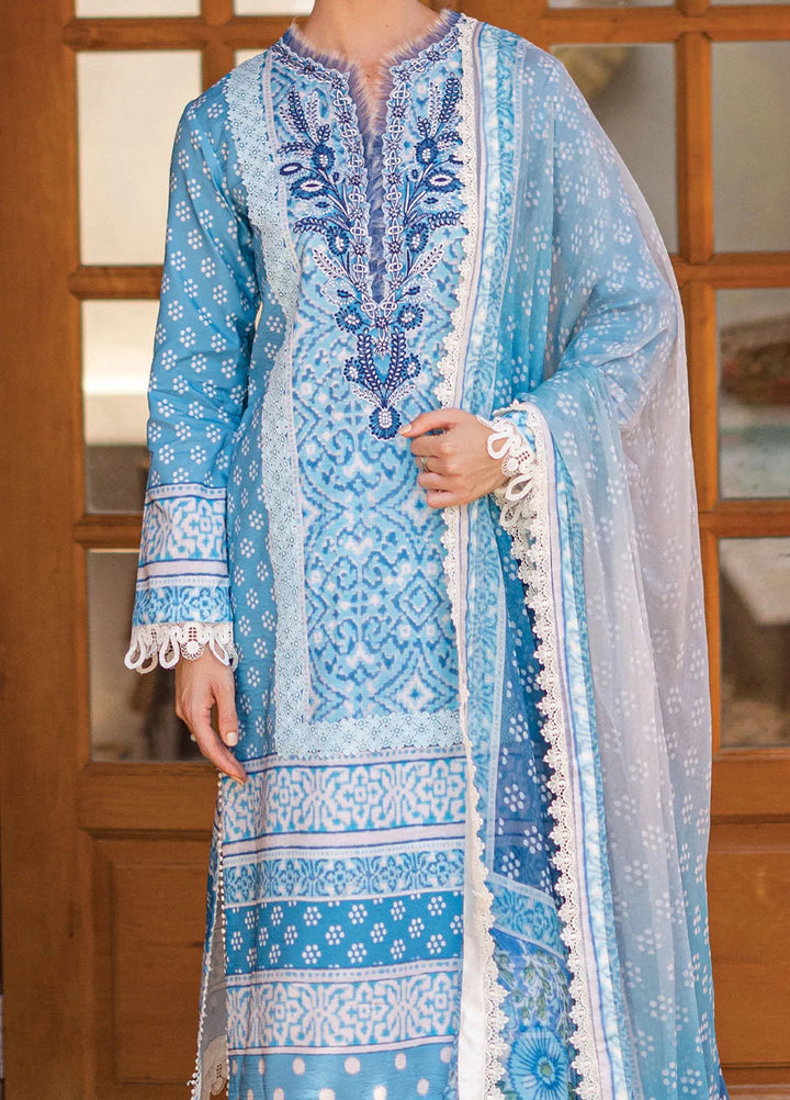 Azalea by Roheenaz Printed Lawn Suit Unstitched 3 Piece RNZ24A Starlit Sky RNZ-06A - Summer Collection