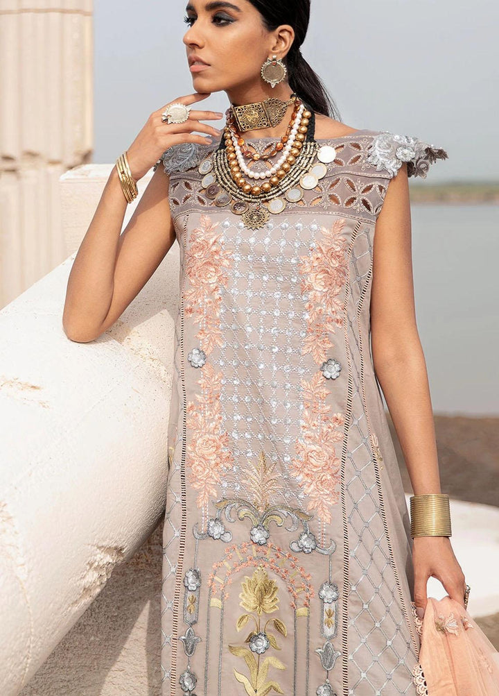 Azalea Embroidered Lawn Suits Unstitched 3 Piece AZA21F 03 Grey - Festive Collection