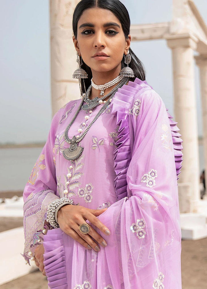 Azalea Embroidered Lawn Suits Unstitched 3 Piece AZA21F 07 Lilac - Festive Collection