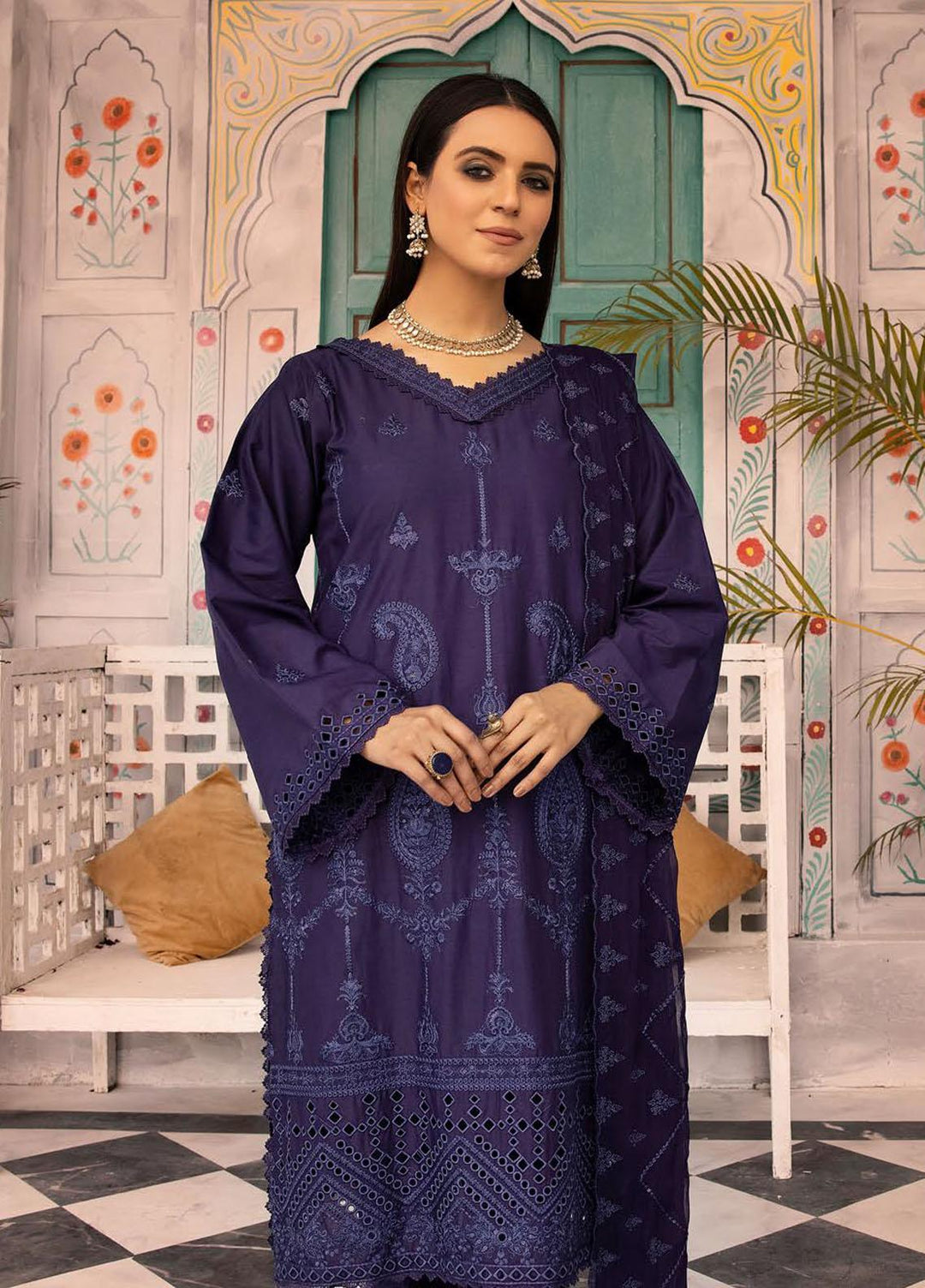 Azure By Aalaya Embroidered Lawn Suits Unstitched 3 Piece ALY23A D-10 - Summer Collection