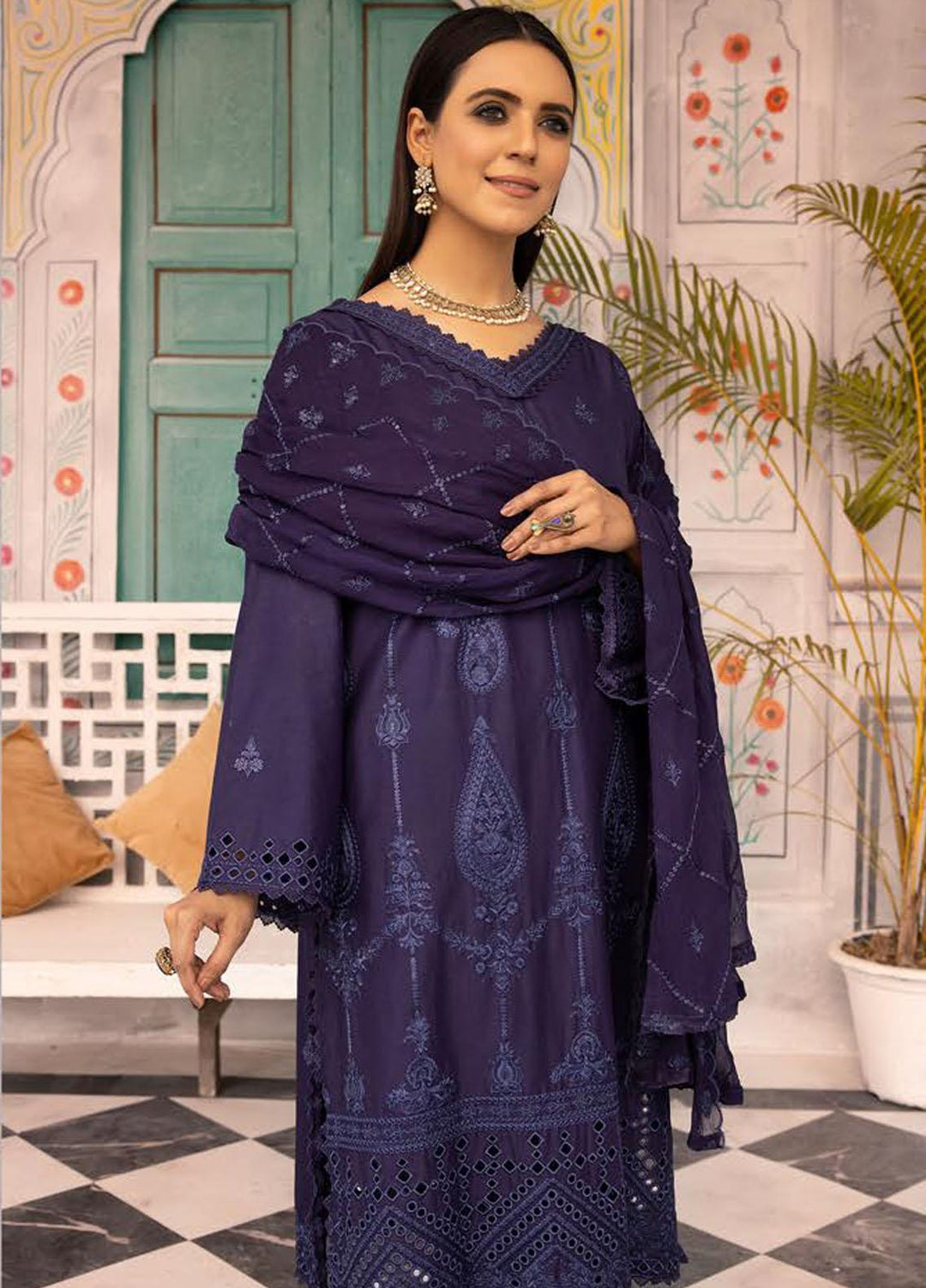 Azure By Aalaya Embroidered Lawn Suits Unstitched 3 Piece ALY23A D-10 - Summer Collection