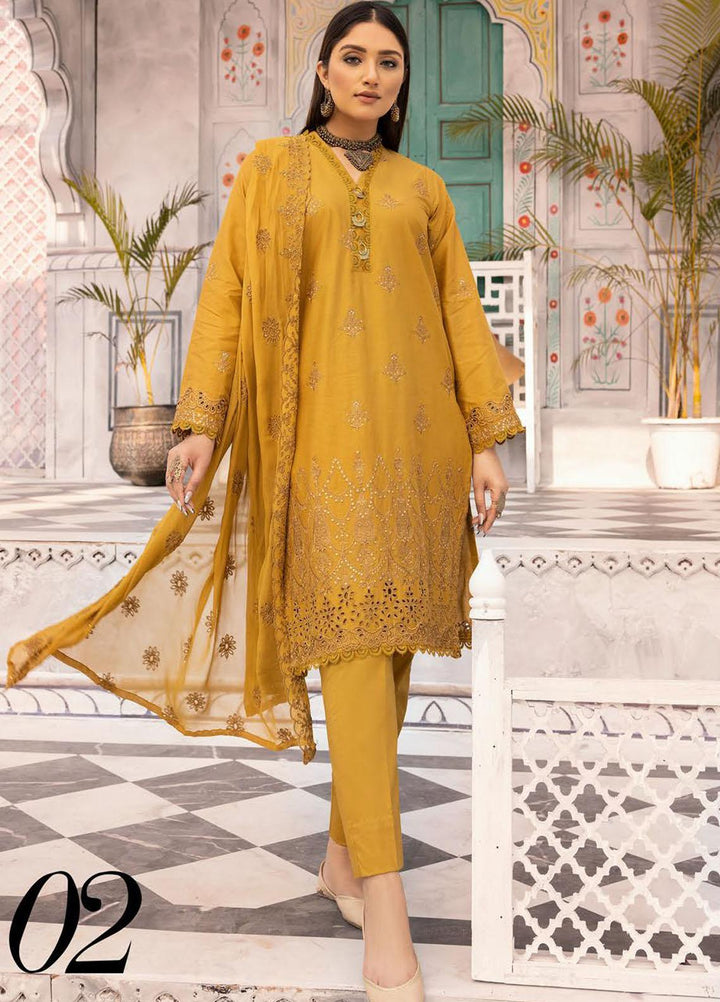 Azure By Aalaya Embroidered Lawn Suits Unstitched 3 Piece ALY23A D-2 - Summer Collection