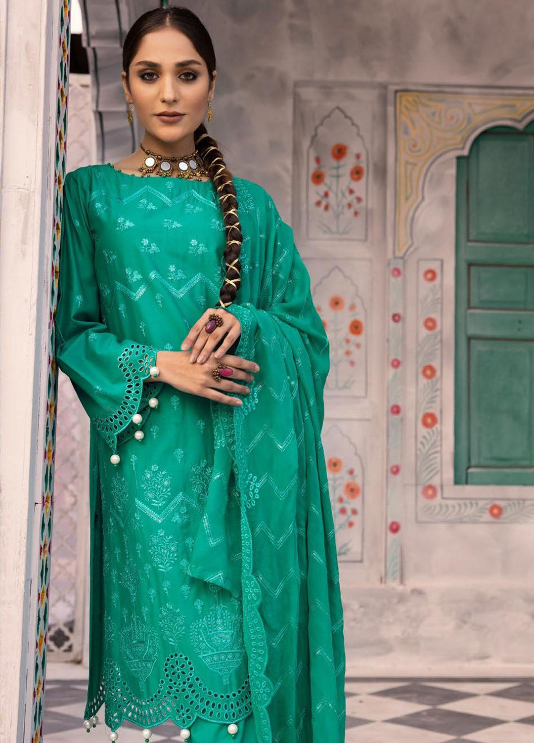 Azure By Aalaya Embroidered Lawn Suits Unstitched 3 Piece ALY23A D-6 - Summer Collection