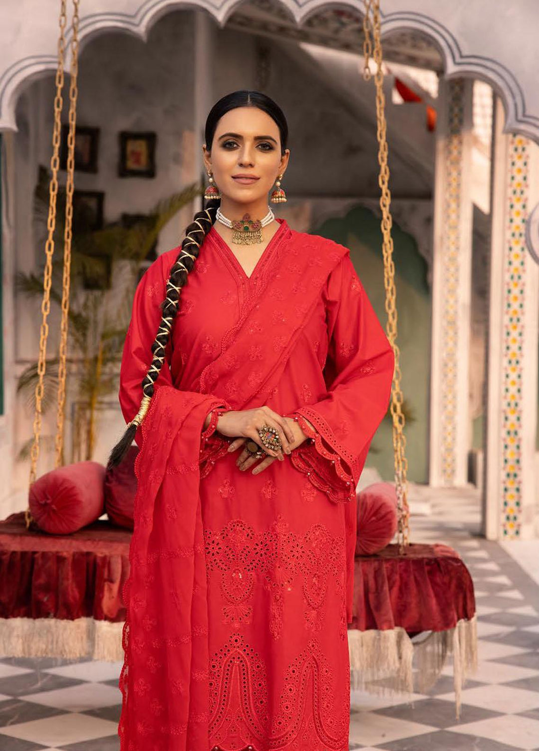 Azure By Aalaya Embroidered Lawn Suits Unstitched 3 Piece ALY23A D-7 - Summer Collection