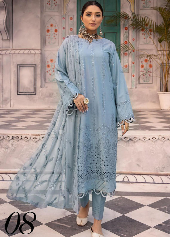 Azure By Aalaya Embroidered Lawn Suits Unstitched 3 Piece ALY23A D-8 - Summer Collection
