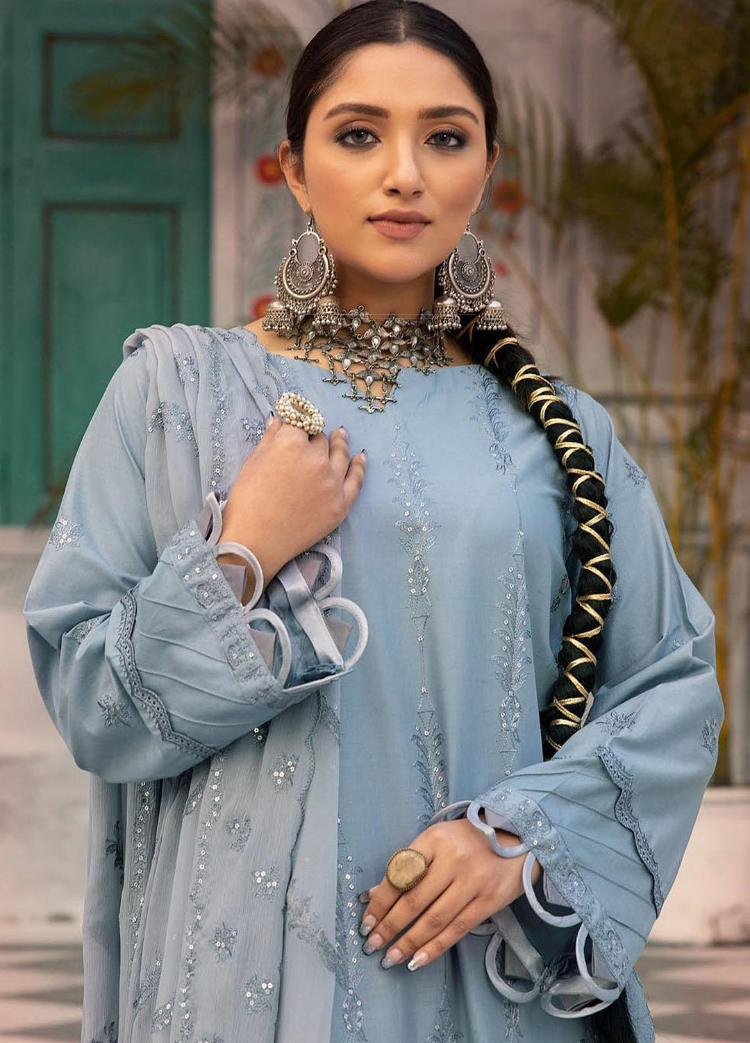 Azure By Aalaya Embroidered Lawn Suits Unstitched 3 Piece ALY23A D-8 - Summer Collection