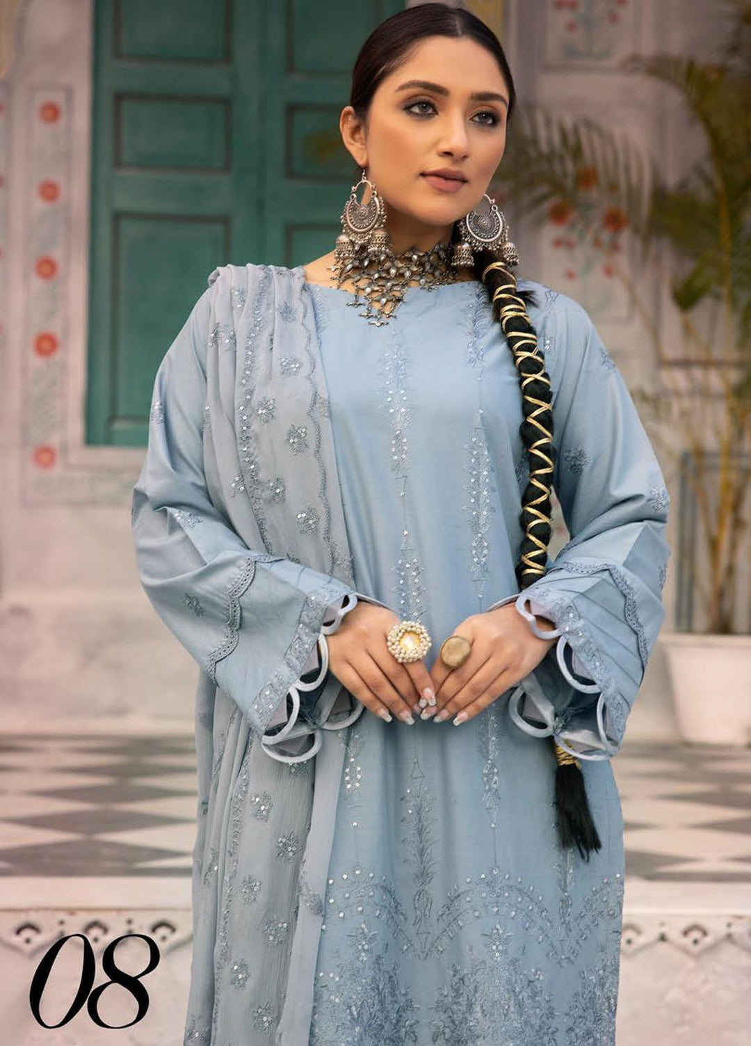 Azure By Aalaya Embroidered Lawn Suits Unstitched 3 Piece ALY23A D-8 - Summer Collection
