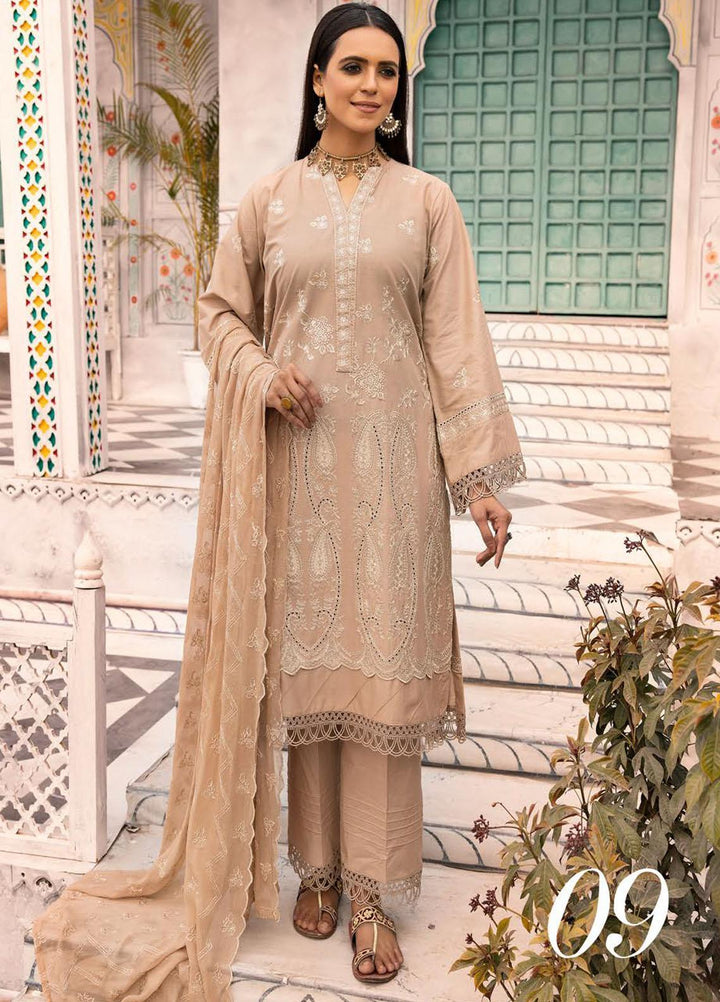 Azure By Aalaya Embroidered Lawn Suits Unstitched 3 Piece ALY23A D-9 - Summer Collection