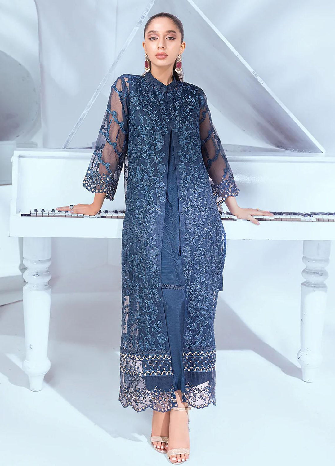 Azure Luxury Pret   2 Piece Dress Sapphire Snow SS308