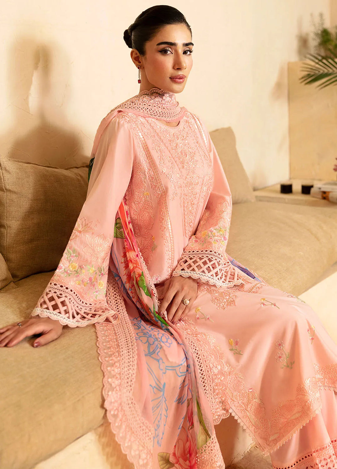 Azure Embroidered Suit Unstitched 3 Piece AZU24PC 60 Luminous Pearl - Luxury Collection