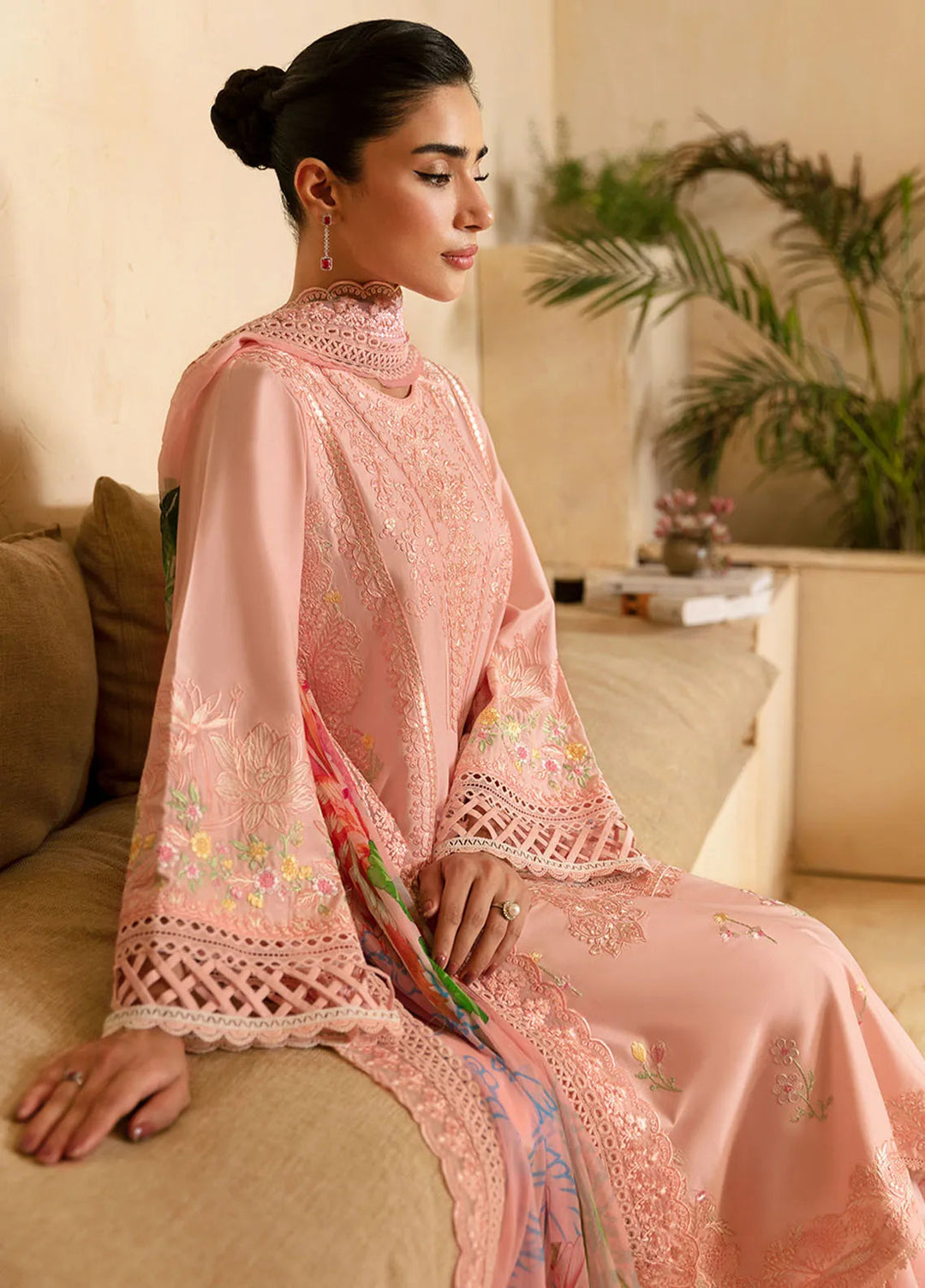 Azure Embroidered Suit Unstitched 3 Piece AZU24PC 60 Luminous Pearl - Luxury Collection