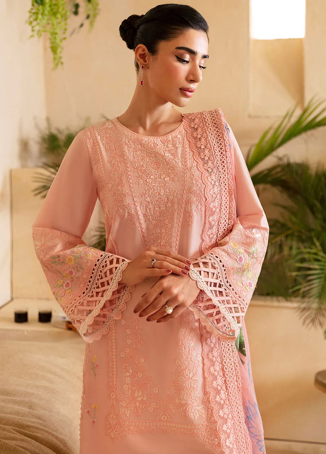 Azure Embroidered Suit Unstitched 3 Piece AZU24PC 60 Luminous Pearl - Luxury Collection