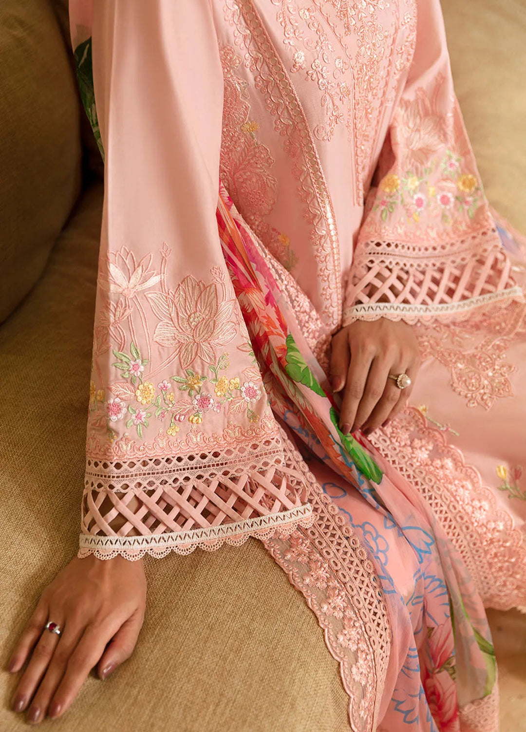 Azure Embroidered Suit Unstitched 3 Piece AZU24PC 60 Luminous Pearl - Luxury Collection