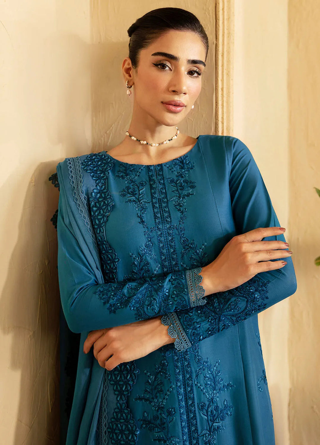Azure Embroidered Suit Unstitched 3 Piece AZU24PC 61 Marine Whisper - Luxury Collection