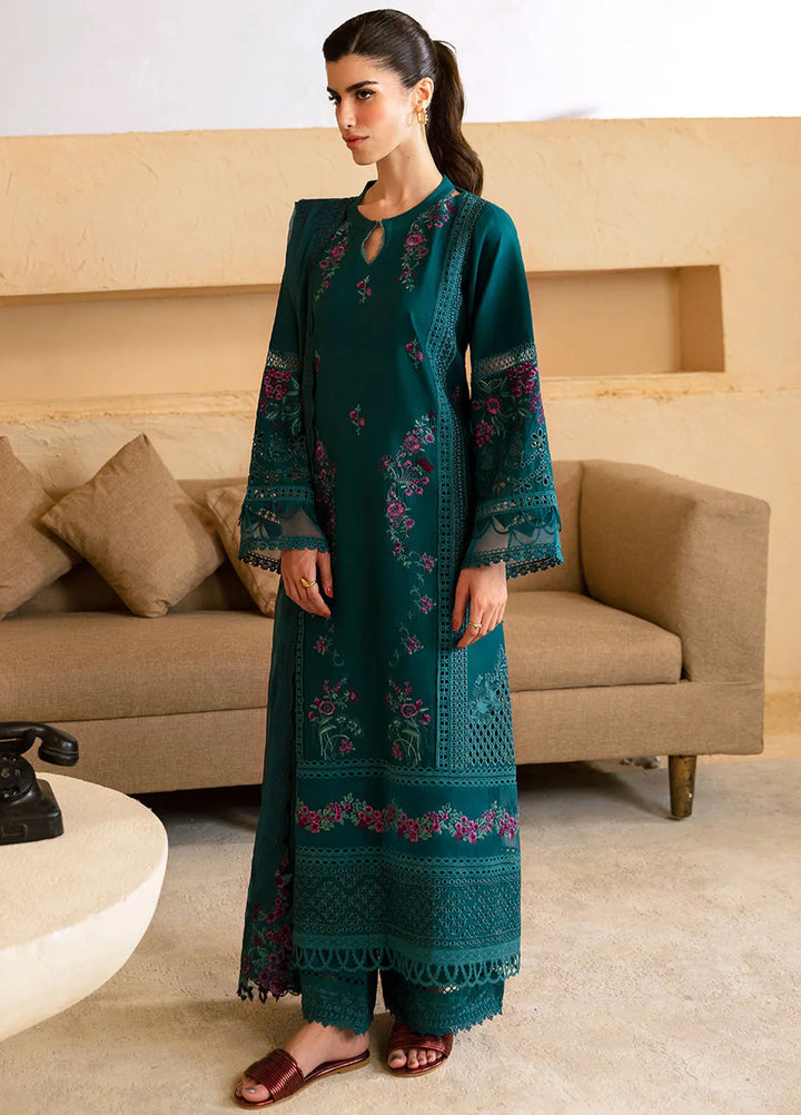 Azure Embroidered Suit Unstitched 3 Piece AZU24PC 62 Teal Treasure - Luxury Collection