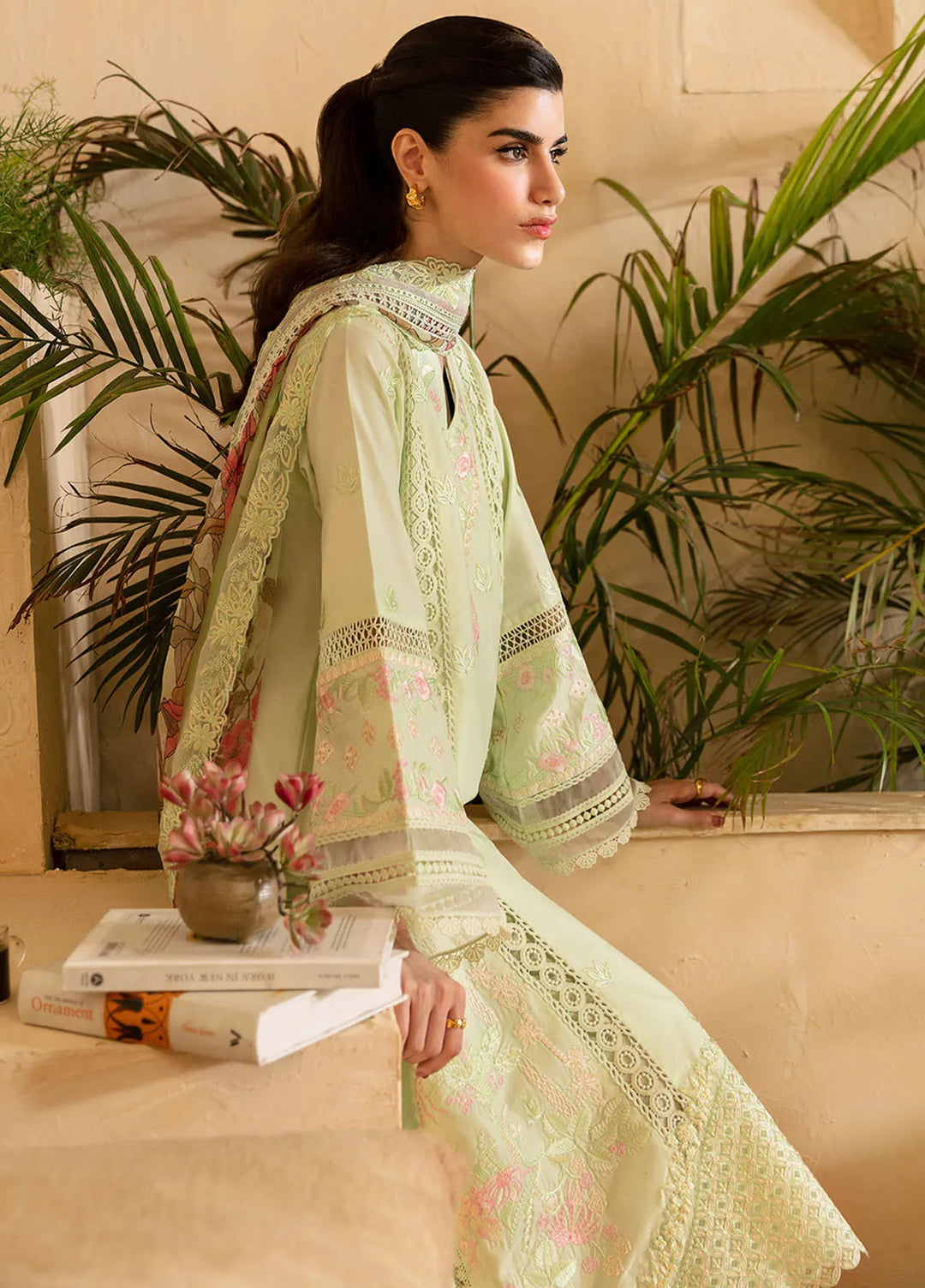 Azure Embroidered Suit Unstitched 3 Piece AZU24PC 63 Meadow Mist - Luxury Collection