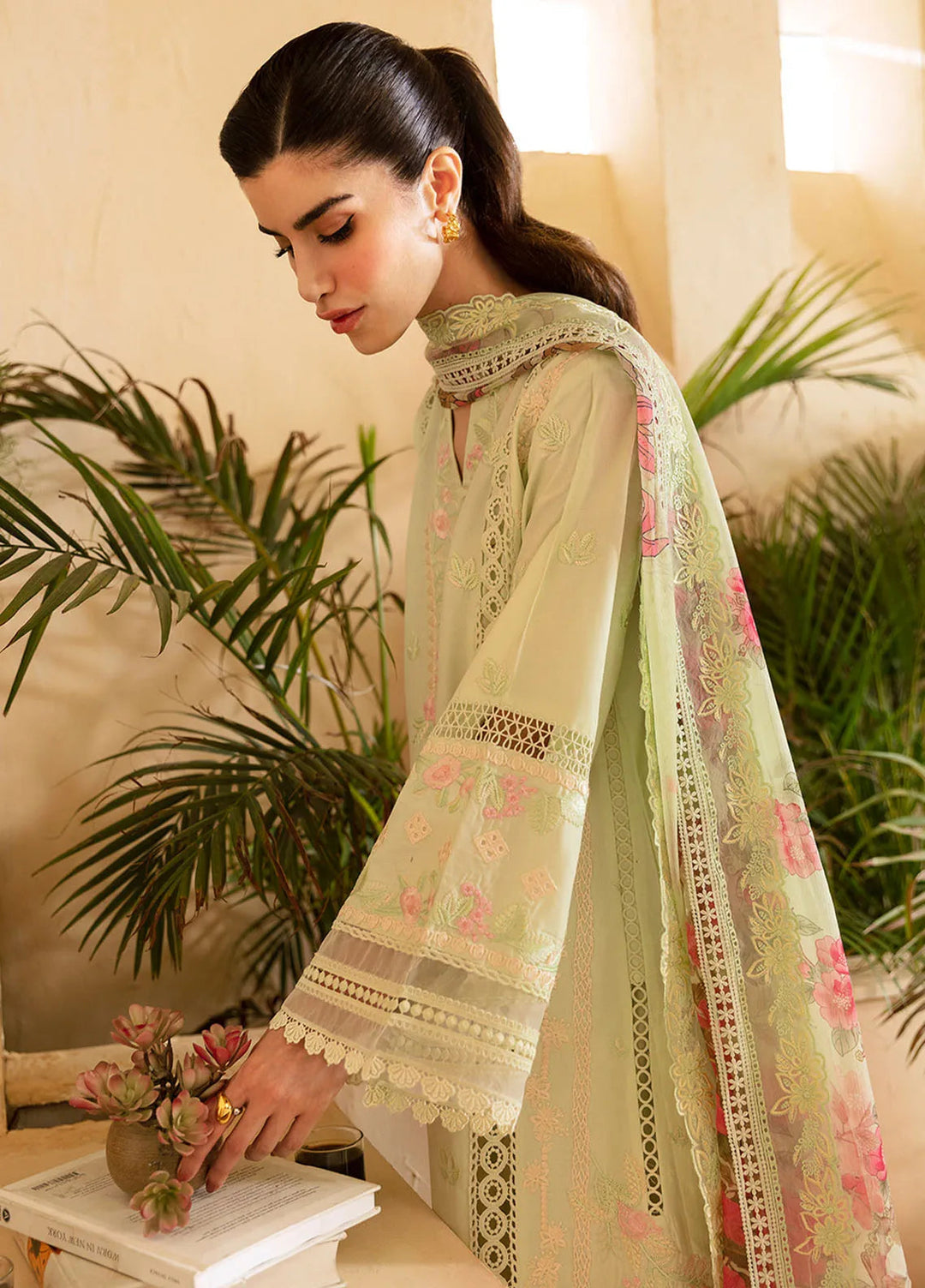 Azure Embroidered Suit Unstitched 3 Piece AZU24PC 63 Meadow Mist - Luxury Collection