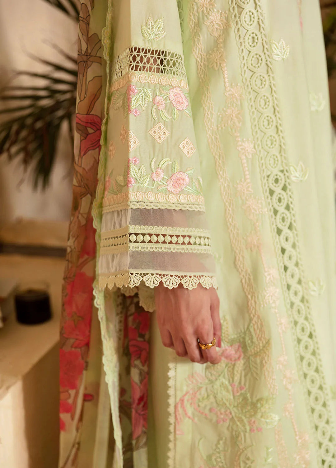 Azure Embroidered Suit Unstitched 3 Piece AZU24PC 63 Meadow Mist - Luxury Collection